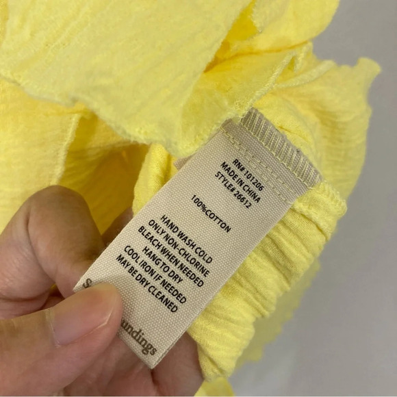 Soft Surroundings Yellow Round Neck Gauzy Cotton Top Large - Picture 3 of 8